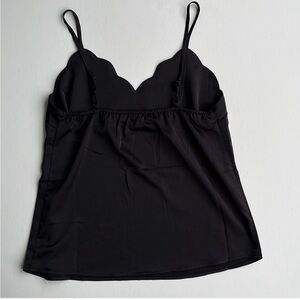 Monteau Black Scalloped Cami Sz S
